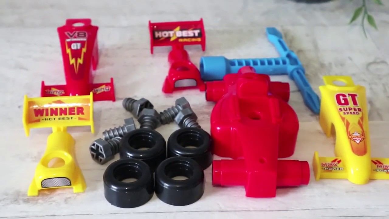 Машины для детей. Собираем гоночную машину. Конструктор смотреть онлайн