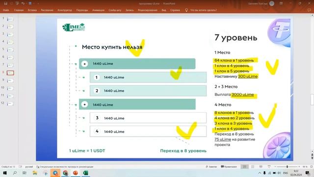 Презентация маркетинга бонусно-накопительной программы ULIME / партнерка на MagicLime Academy в USD