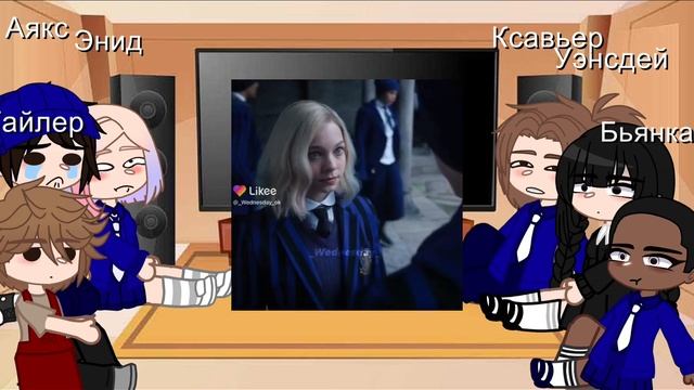 Реакция на Уэнсдей 1ч. Пробная .персонажи немыесделаны по памяти Викча