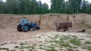 #как#мтз50#грузит#песок##Мтз погрузка песка.