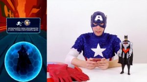 КАПИТАН АМЕРИКА и БЭТМЕН играют в приложение Justice League Action Run!