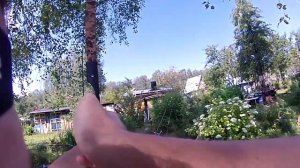 Первая попытка стрелять из лука
