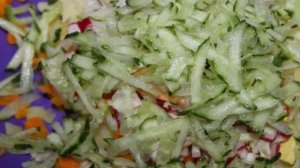 Овощная окрошка на сметане
