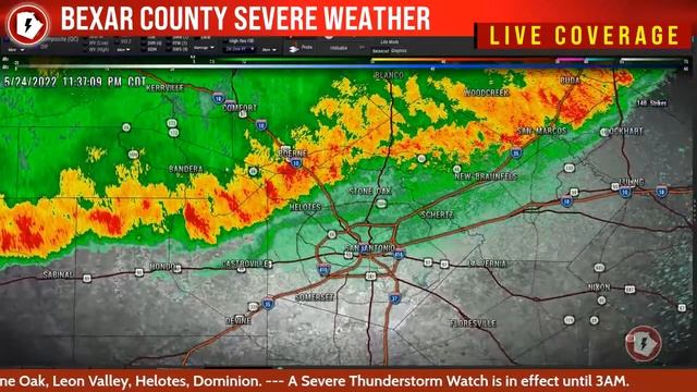 05/24/2022 - Bexar County Severe Weather - LIVE Radar/Coverage