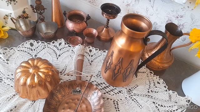 Медная утварь на винтажной кухне