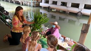 a Floating Market in Thailand for kids
