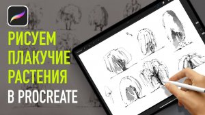 Рисуем плакучие виды деревьев в procreate