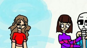 Комикс санс и фриск .Фриск хочет поцеловать Санса