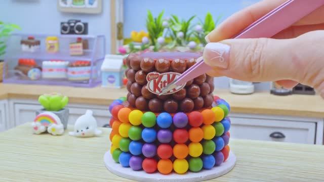 Удивительный радужный шоколадный торт🌈 Лучшие идеи для украшения миниатюрного радужного торта