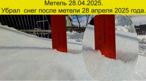 Метель 28.04.2025. Убрал  снег после метели 28 апреля 2025 года.