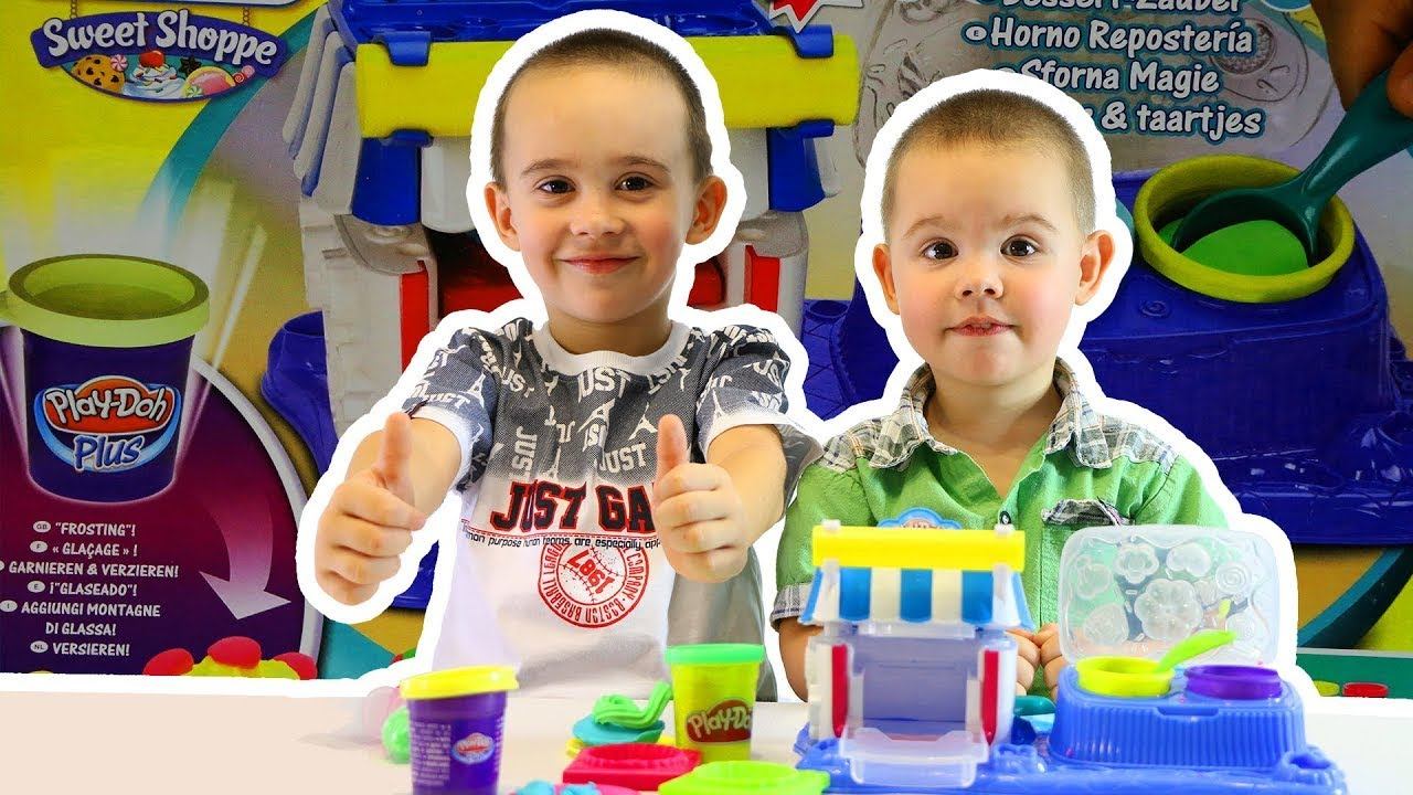 Игрушки для детей. Набор Плей До "Фабрика Пирожных". Play Doh Frosting Fun Bakery смотреть онлайн