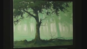 Рисуем лес необычным способом / Акриловая живопись