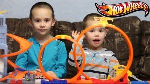 Мототрек Хот Вилс - Опасная Двойная Петля и подъемник. Hot Wheels игрушки.