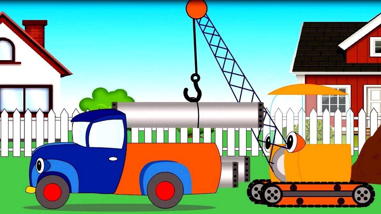 Мультики про машины. Подъемный кран и грузовик. Рабочие машины для детей смотреть онлайн