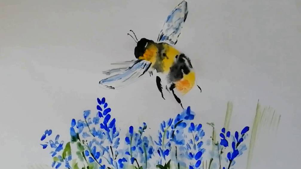 Пчела. Рисунок гуашью Как пчела собирает нектар смотреть онлайн