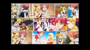 Нацу и Люси поцелуи любви. И Саёки драгнилл. Их дитя счастья.