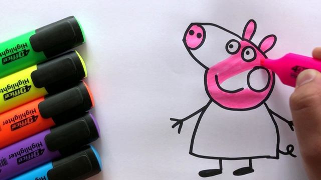 draw easy Peppa Pig | Пародия на Свинка Пеппа | Draw and color | How to draw | Рисуем Свинку Пеппа
