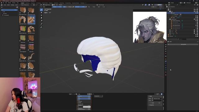 Создаем персонажа | Создание волос | Full Pipeline | Elf's bust #29 (Blender)