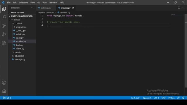 Visual Studio and Django settings for your First Application