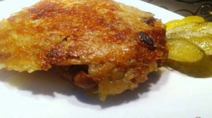 Картофельный блин с грибами