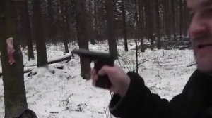 Макарыч 9мм, макарыч, стрельба по мясу, крылу автомобил