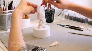 лепка зайки из мастики, Часть 2. Fondant bunny tutorial, caketopper step by