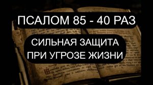 СИЛЬНАЯ ЗАЩИТА ПРИ УГРОЗЕ ЖИЗНИ. ПСАЛОМ 85 - 40 РАЗ С ТЕКСТОМ.