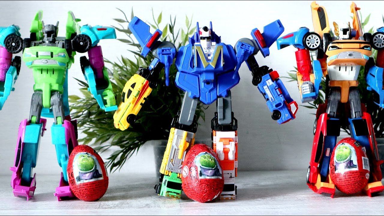 Тоботы - трансформеры. Тритан и Магма. Киндер сюрпризы для Тоботов смотреть онлайн