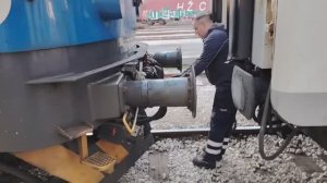 Прицепка электровоза к поезду Огулин - Загреб