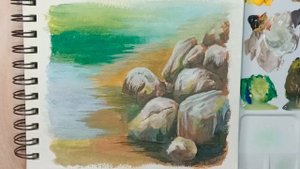 Как нарисовать камни. Акриловая живопись. Хобби.