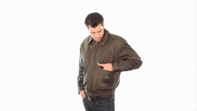 1515 USA Leather 'Classic Aviator' Mens Brown Leather Jacket at LeatherUp.com