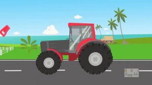 мультфильм про синий и красный трактор