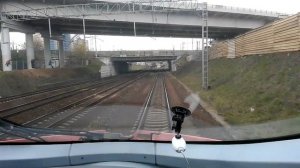 Кучино - Москва-Курская по 3-му пути. Вид из кабины Сапсана.