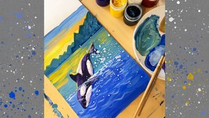 Косатка. Рисуем просто гуашью. Рисование 9+