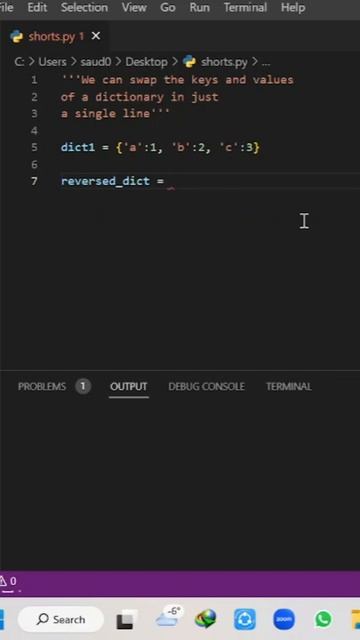 swap key values of dictionary in python #shortvideo #short #shorts