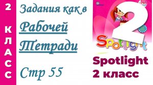 Как в Рабочей Тетради Spotlight/Спотлайт 2 класс стр 55. АНГЛИЙСКИЙ 2 КЛАСС.