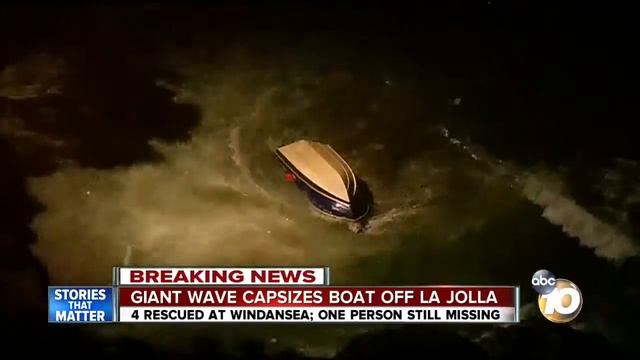 Giant wave capsizes boat off La Jolla смотреть онлайн