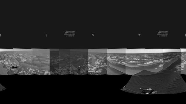 Following Opportunity, a 360 panorama time-lapse of the entire Mars rover mission