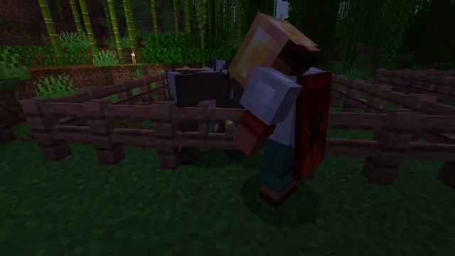 Построили загон для животных. Панда и осел? Minecraft с другом #5
