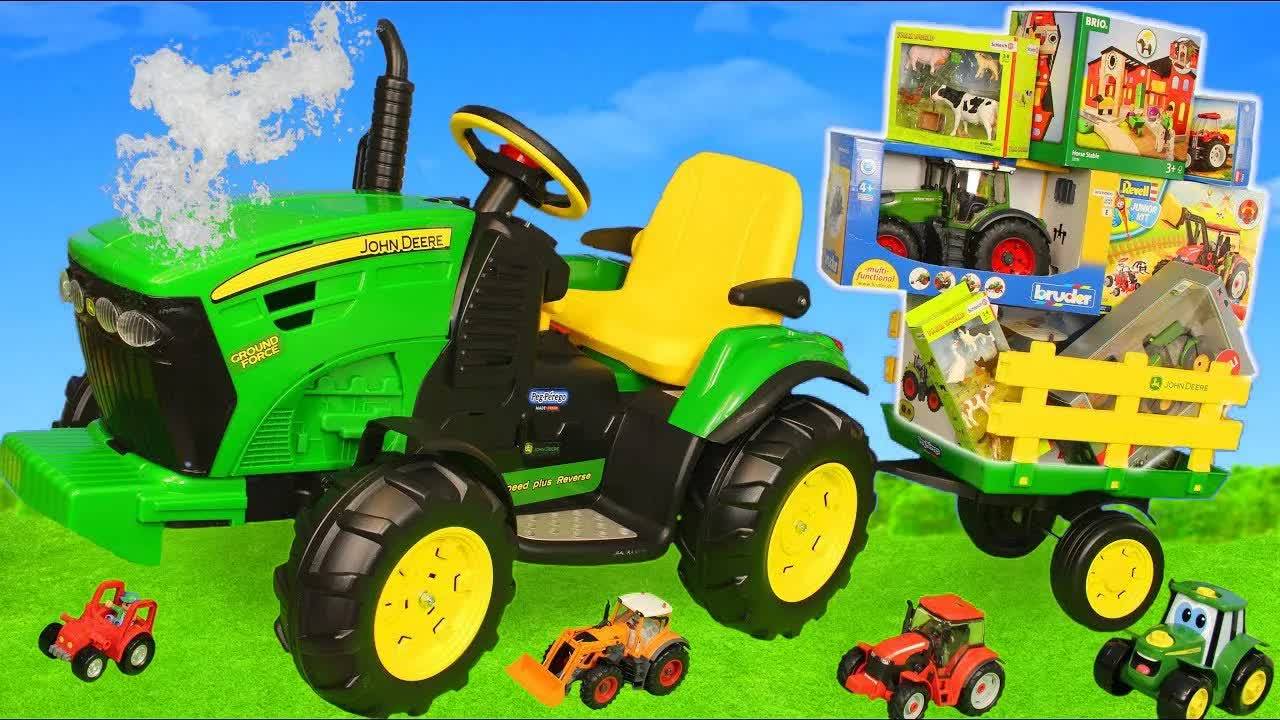 Игрушечный трактор и его друзья едут работать на поле #игрушки #машинки #детское