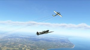 Групповой бой Spitfire XI против Bf109E2 и He111. Нормандия. VR