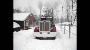 Запуск Американского тягоча "Питербилт" зимой