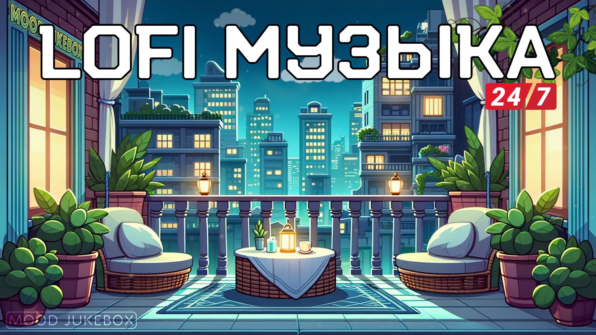 Радио 24/7 🔴 LOFI Музыка для отдыха, работы и учебы 🌃 Уютный балкон [01.05]