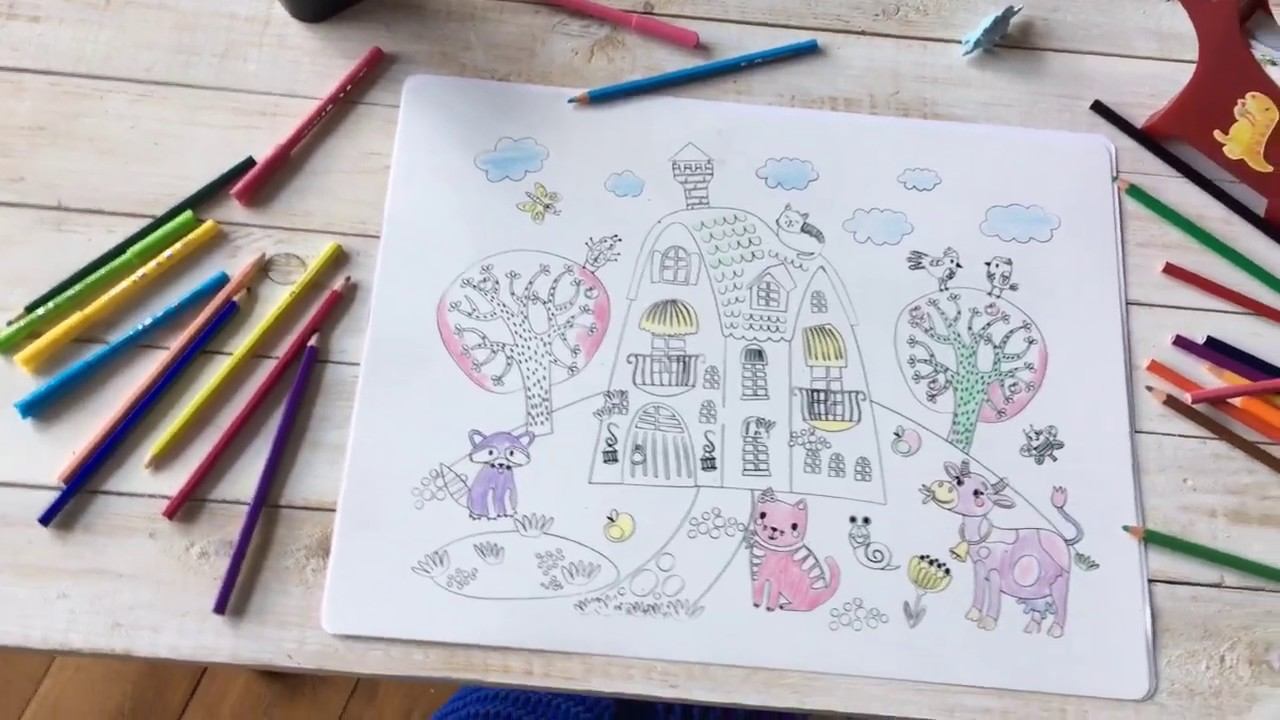 Коврик Раскраска Сказочный домик