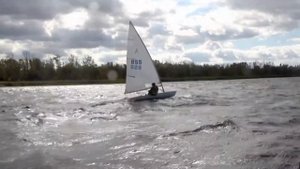 Яхта Луч (Laser). Сильный ветер. Extreme sailing