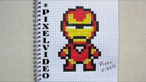 Мой Рисунки по Клеточкам Железный Человек #pixelvideo3d