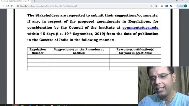 Give suggestions & comments on CS Amendment Regulations 2019 to ICSI смотреть онлайн