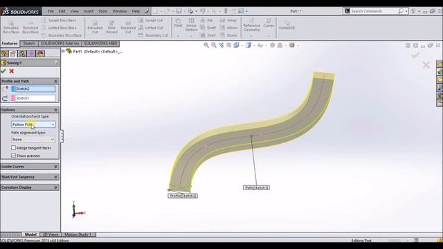 Solidworks tutorials| Lecture-9 | Sweep Command.
