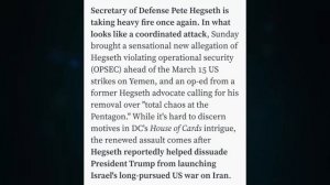 22.04 Китай предупреждает. Хегсет: интрига карточного домика. Трамп: 3 дня на раскрытие мирного план