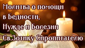 О ПОМОЩИ В БЕДНОСТИ, НУЖДЕ И БОЛЕЗНИ Зотику Сиропитателю
